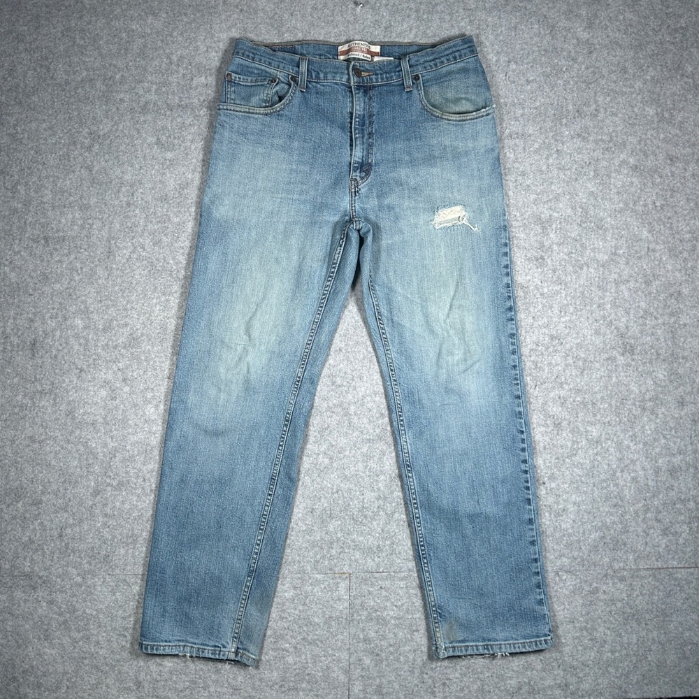 Levi Strauss & Co Denim Jeans Mens 34x32 Blue Relaxed‎ straight fit Distressed
